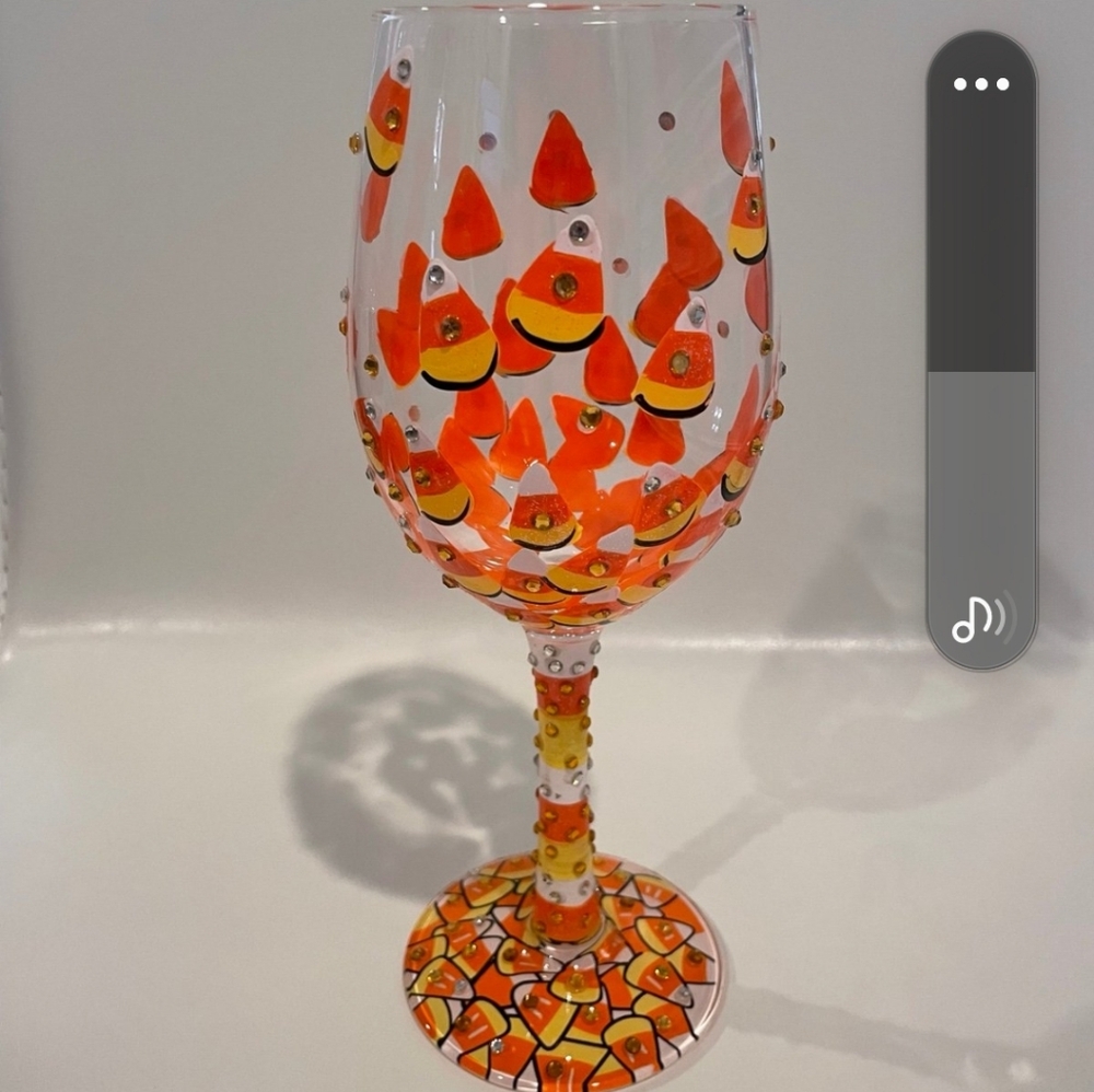 Lolita "Candy Corn" Wine Glass - Halloween RARE